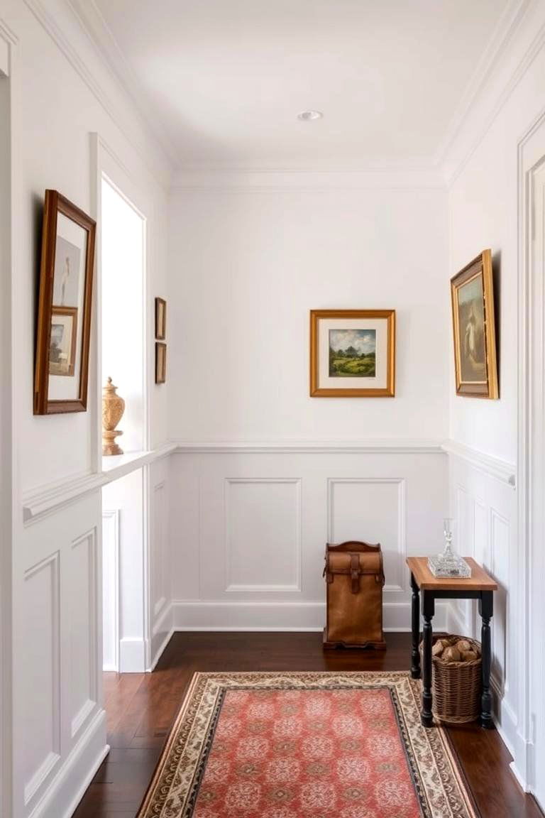 Wainscoting with a Chair Rail Shelf - 24 Wall Collage Ideas