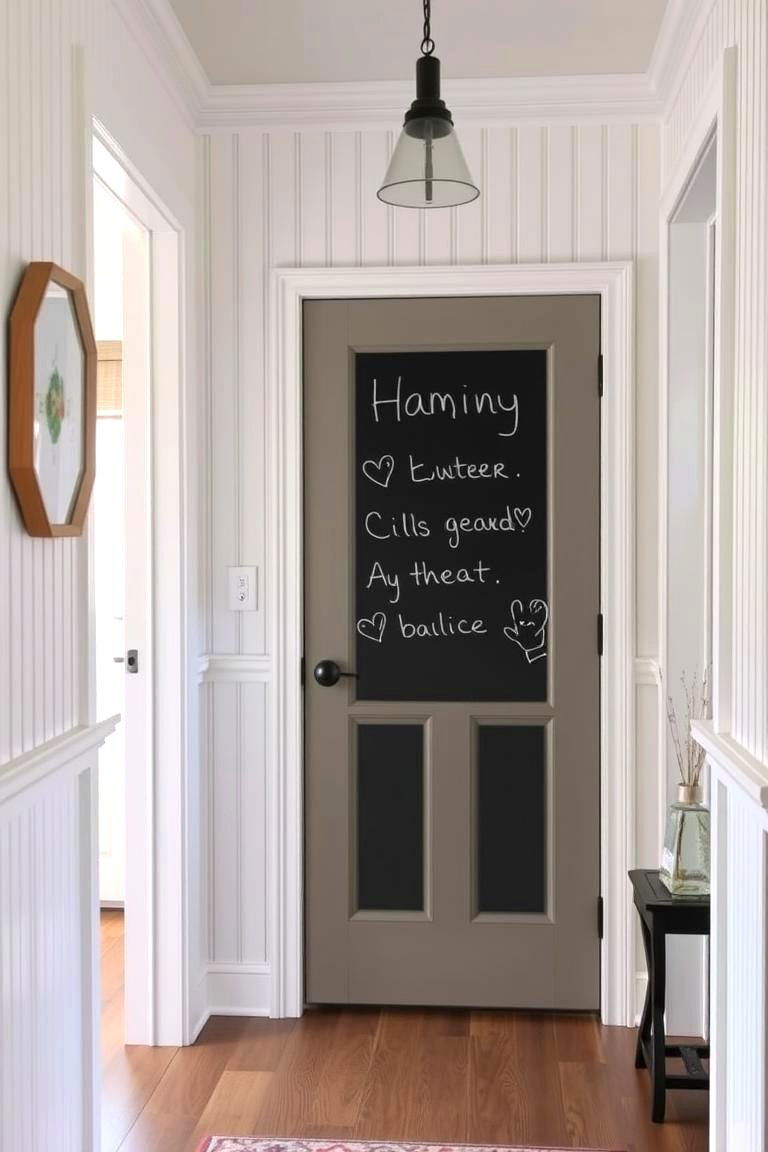 Wainscoting with a Chalkboard Panel - 24 Wainscoting Entryway Ideas