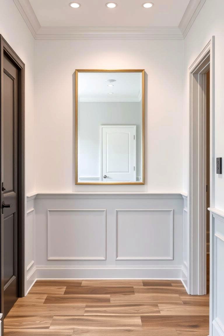 Wainscoting with a Mirror Integration - 24 Walk-in Shower Tile Ideas