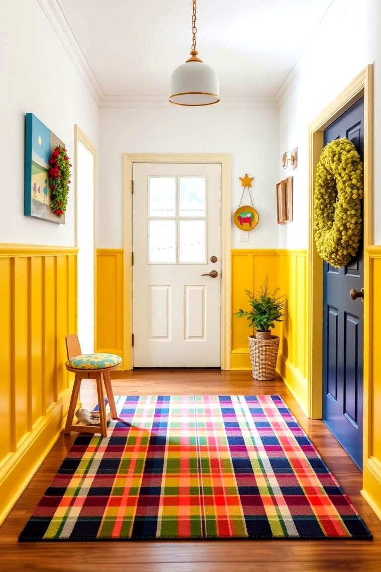 Wainscoting with a Pop of Color - 24 Wainscoting Entryway Ideas