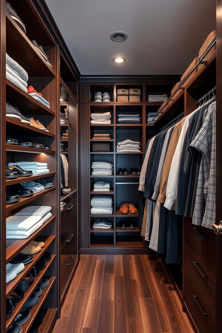 Walk In Closet with Bespoke Organization - 24 luxury modern bedroom ideas