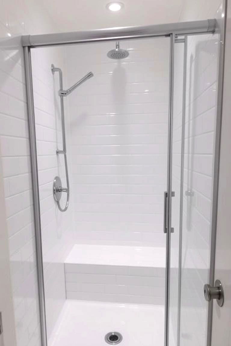 Walk in Shower with Built in Bench - 24 Small Bathroom Walk in Shower Ideas
