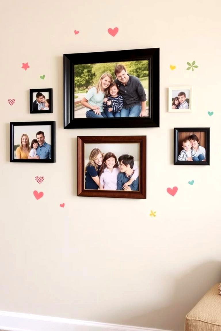 Wall Decals and Family Photos Combo - 24 Family Picture Wall Ideas
