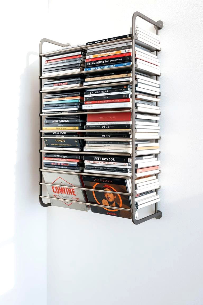 Wall Mounted CD Racks - 24 Cd Storage Ideas
