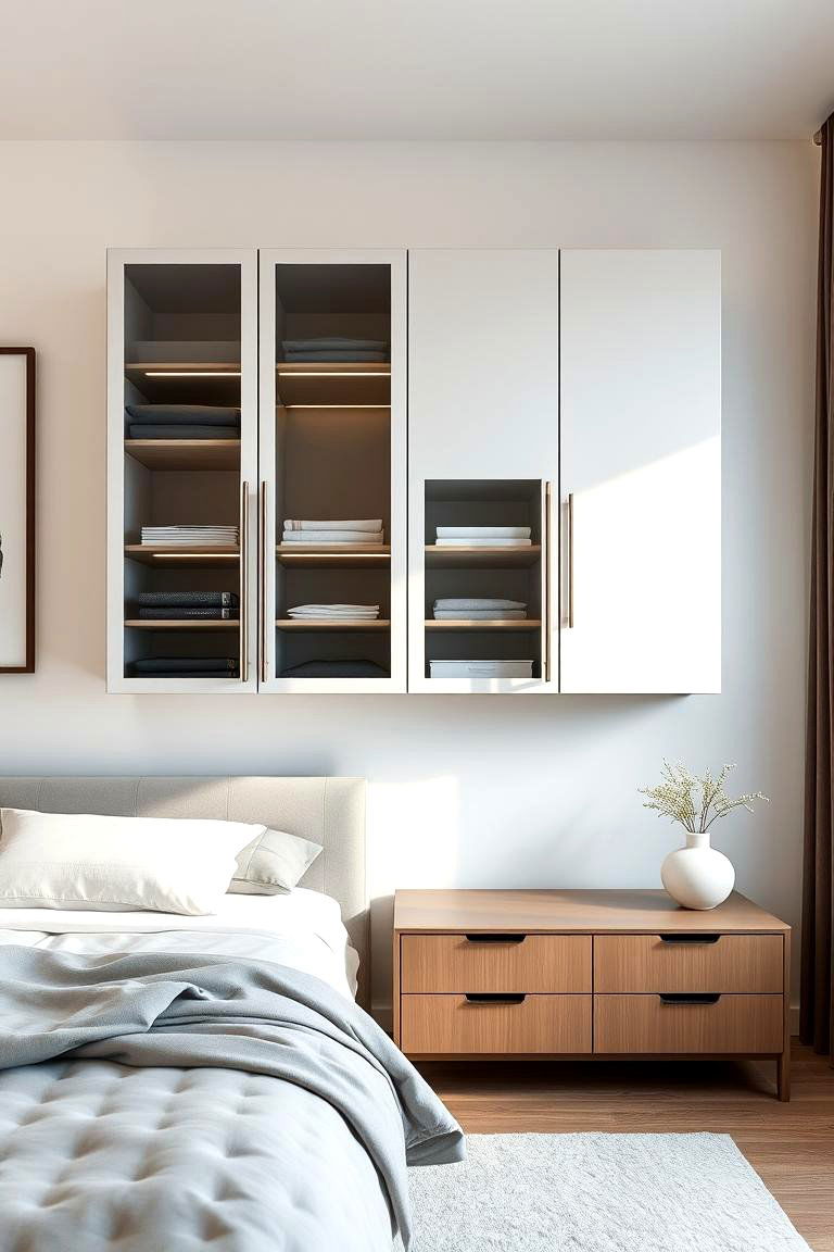 Wall Mounted Cabinets for Modern Storage - 24 Bedroom Storage Ideas