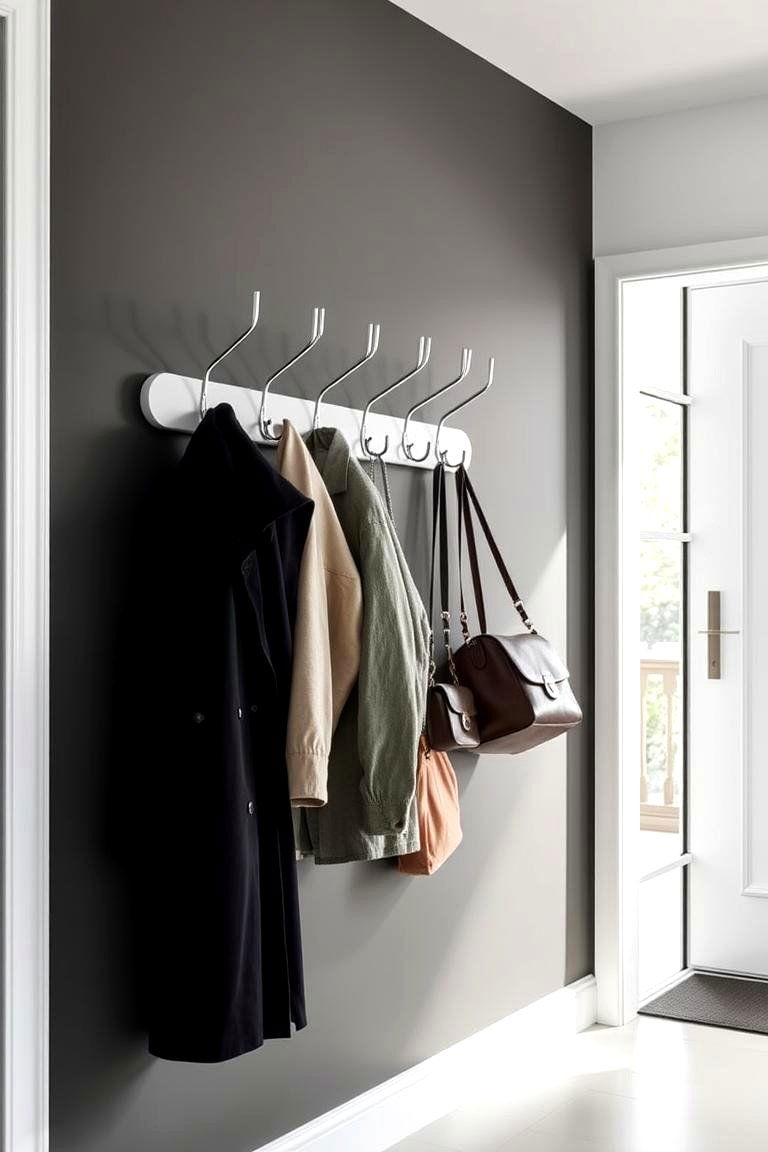 Wall Mounted Coat Rack - 24 Exterior Color Palettes for Small Homes