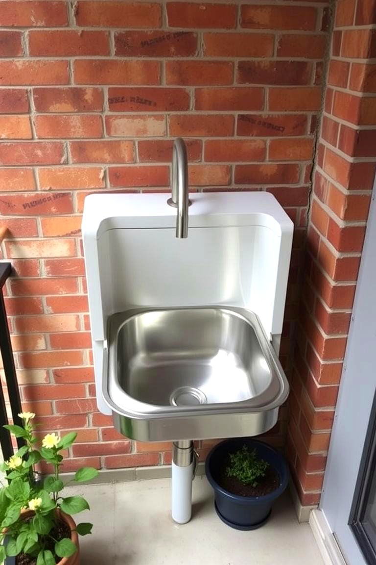 Wall Mounted Compact Sink - 24 outdoor sink ideas