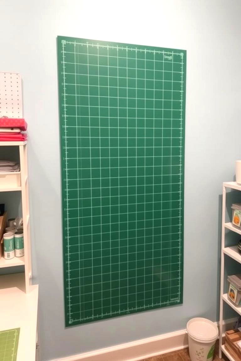 Wall Mounted Cutting Mat - 24 Small Craft Room Ideas