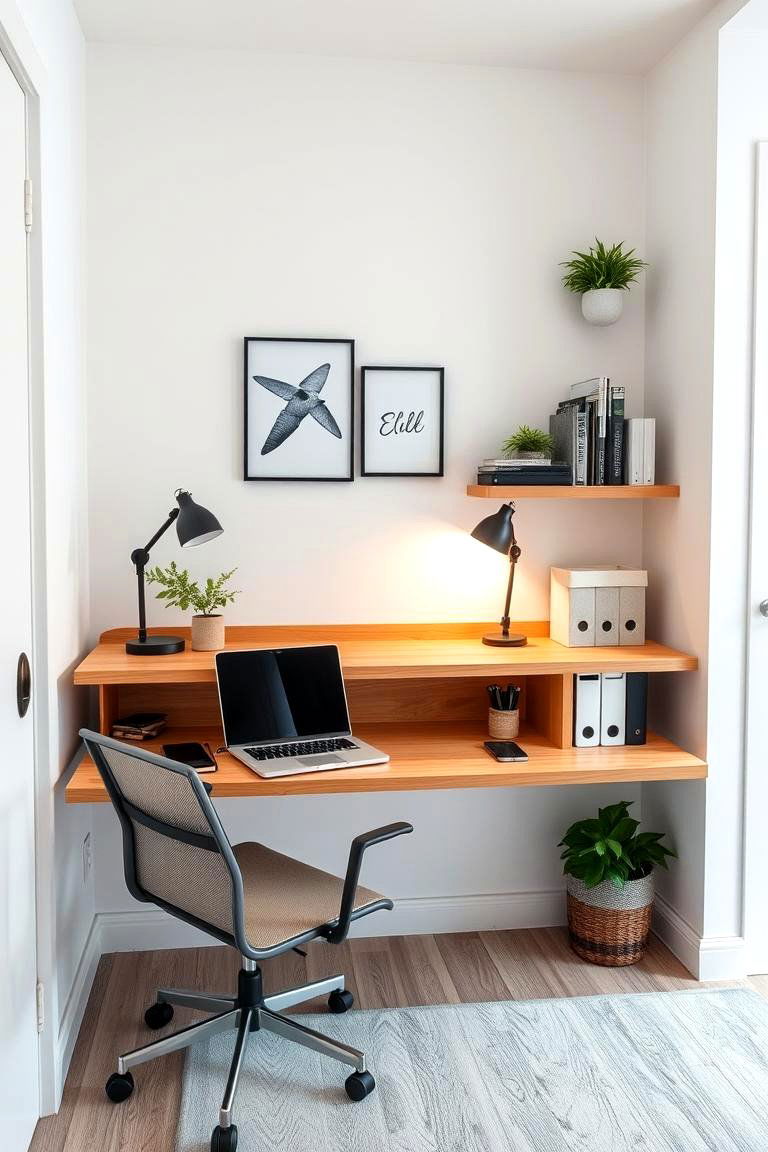 Wall Mounted Desk - 24 Modern Home Office Ideas