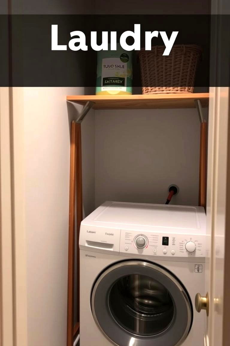 Wall Mounted Drying Rack with Shelf - 24 Laundry Room Shelf Ideas