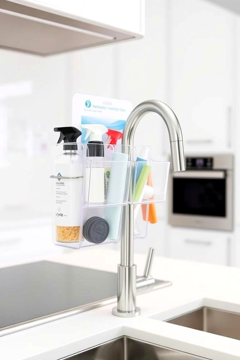 Wall Mounted Faucet Accessory Organizer - 24 Kitchen Sink Organization Ideas