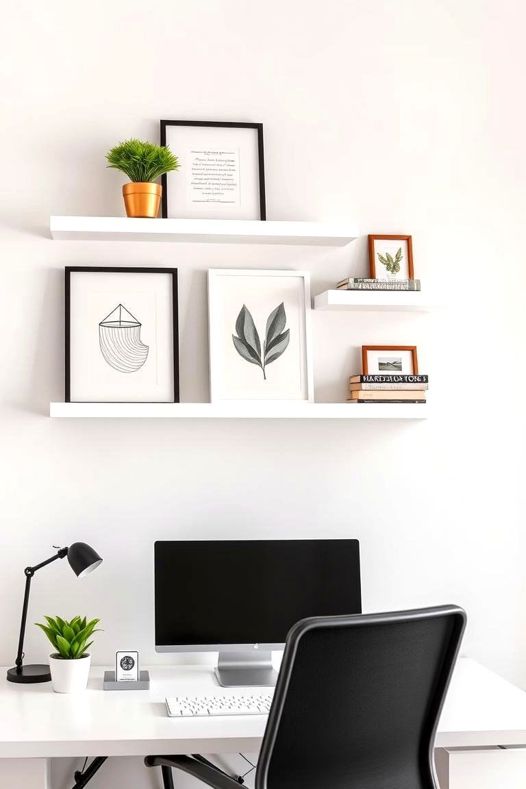 Wall Mounted Floating Shelves - 24 Office Shelving Ideas