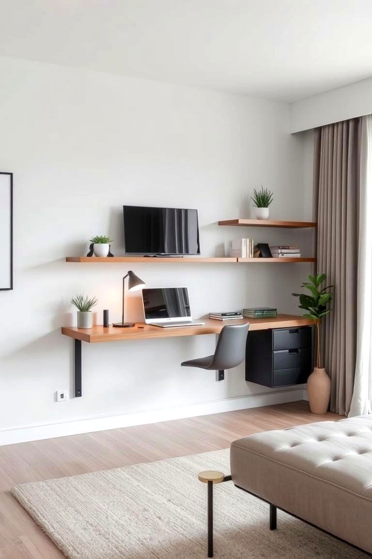 Wall Mounted Furniture to Save Space - 24 Minimalist Living Room Ideas
