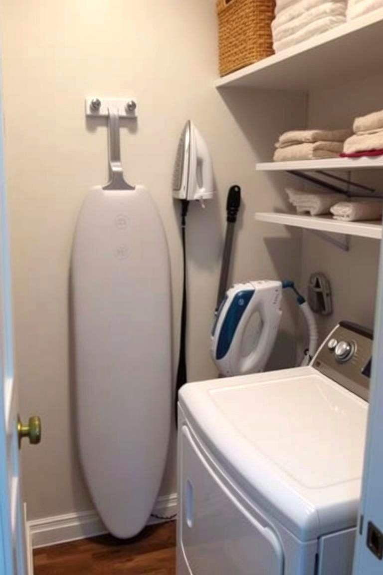 Wall Mounted Ironing Boards Space Efficient Solutions - 24 Small Laundry Room Ideas With a Top Load Washing Machine