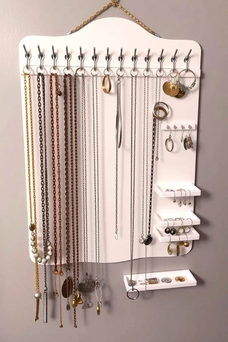 Wall Mounted Jewelry Organizer - 24 Jewelry Storage Ideas