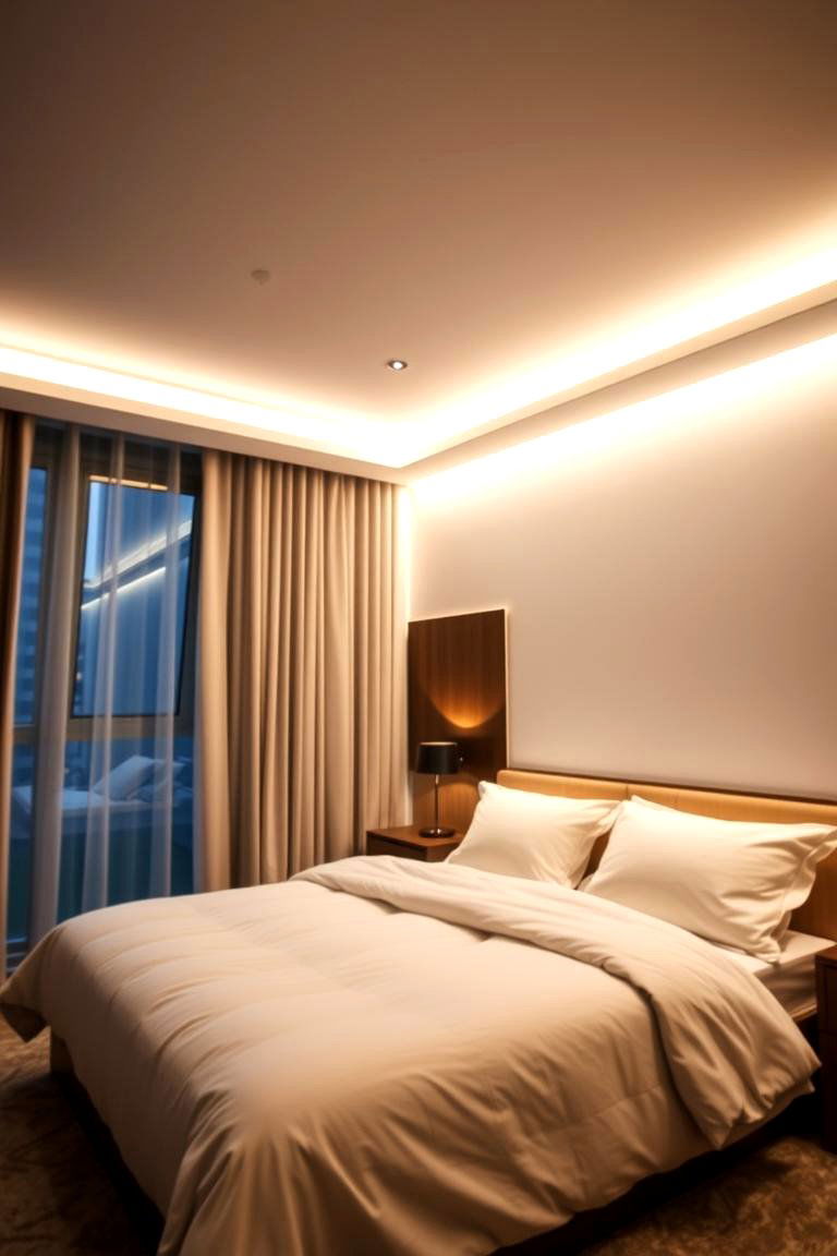 Wall Mounted LED Strips - 24 Bedroom Lighting Ideas