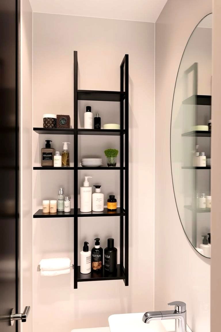 Wall Mounted Ladder Shelves - 24 Small Bathroom Shelving Ideas