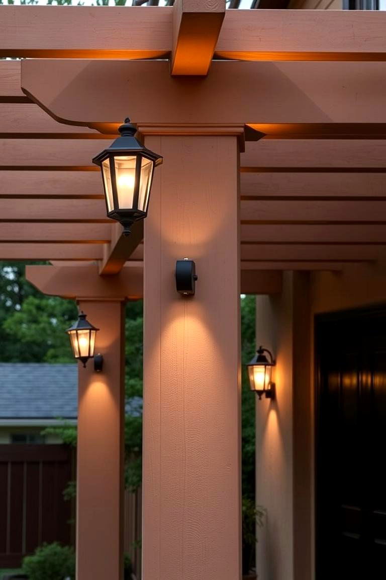 Wall Mounted Lights for Added Security and Style - 24 Pergola Lighting Ideas