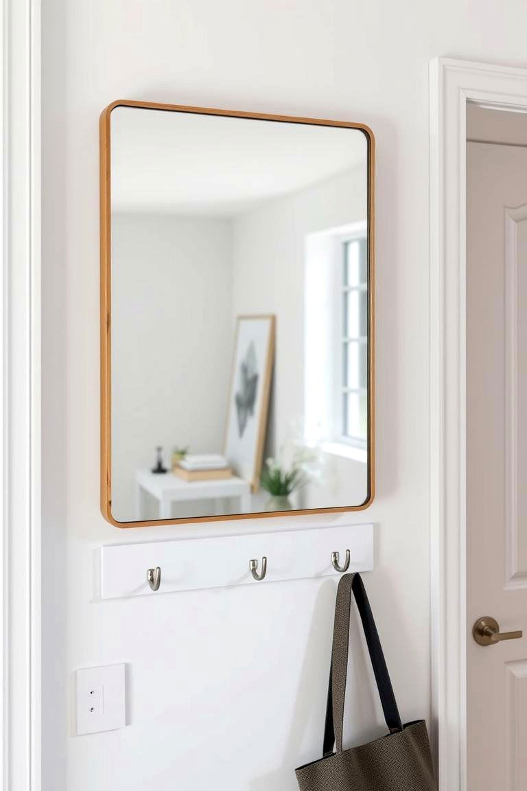 Wall Mounted Mirror with Hooks - 24 Entryway Mirror Ideas