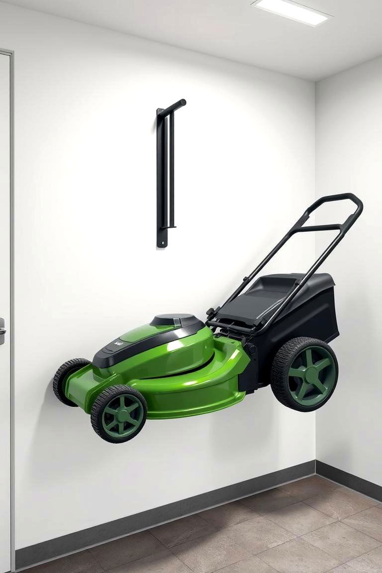Wall Mounted Mower Rack - 24 Lawn Mower Storage Ideas