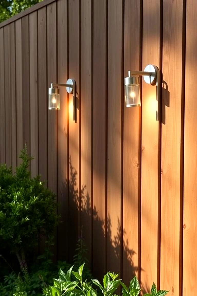 Wall Mounted Outdoor Sconces - 24 Fence Lighting Ideas
