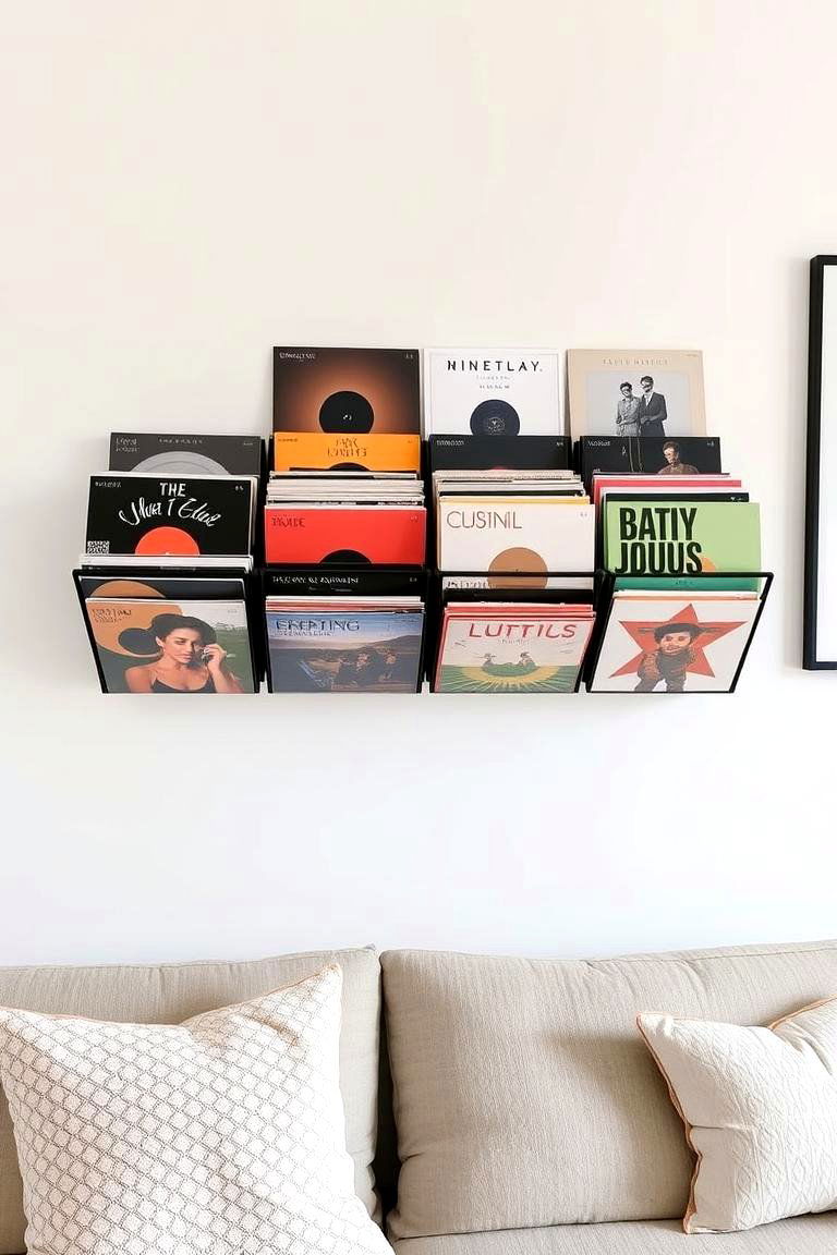 Wall Mounted Record Racks - 24 Vinyl Record Storage Ideas