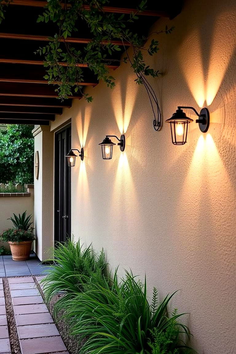 Wall Mounted Sconces - 24 Covered Patio Lighting Ideas