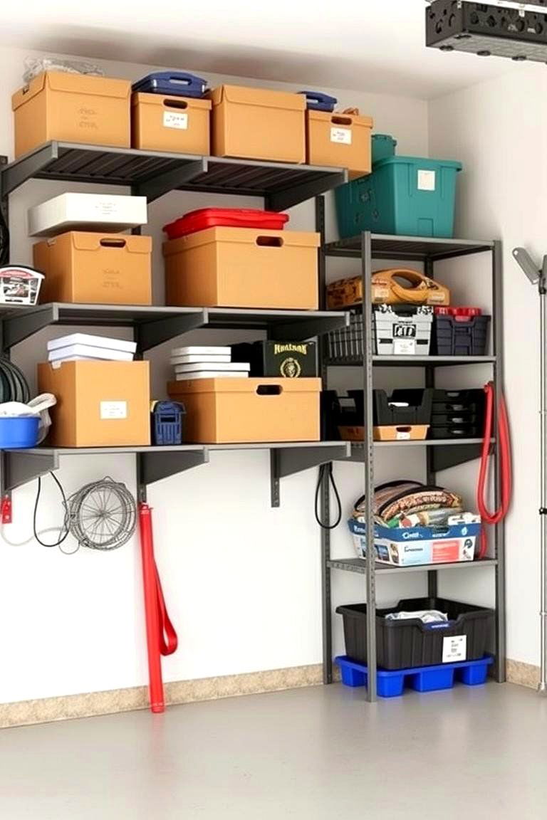 Wall Mounted Shelves - 24 Garage Storage Ideas