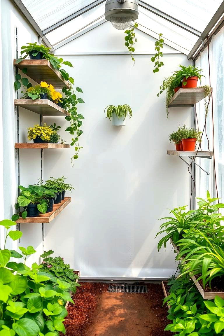 Wall Mounted Shelves - 24 Greenhouse Shelving Ideas