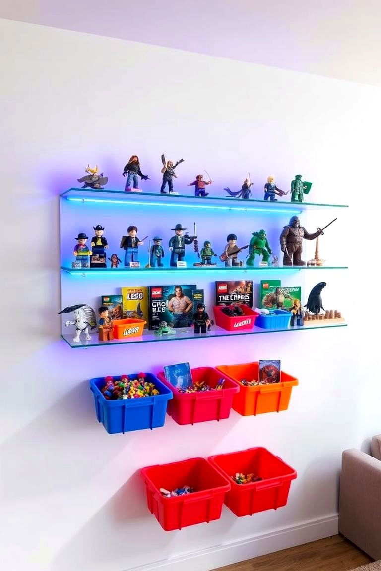 Wall Mounted Shelves - 24 Lego Storage Ideas