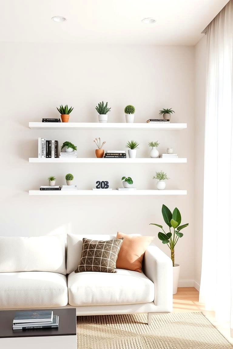 Wall Mounted Shelves - 24 Living Room Storage Ideas