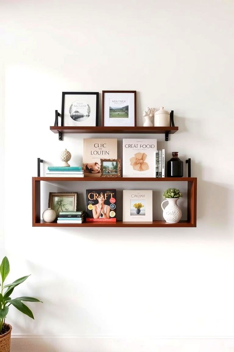 Wall Mounted Shelves for Books and Decor - 24 Craft Room Organization Ideas
