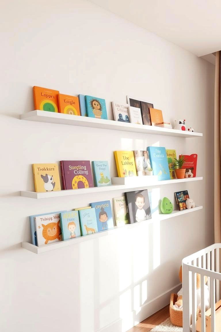 Wall Mounted Shelves for Books and Toys - 24 Nursery Storage Ideas