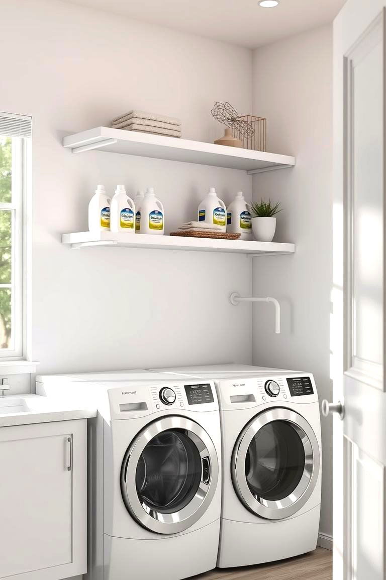 Wall Mounted Shelves for Detergents - 24 Laundry Detergent Storage Ideas