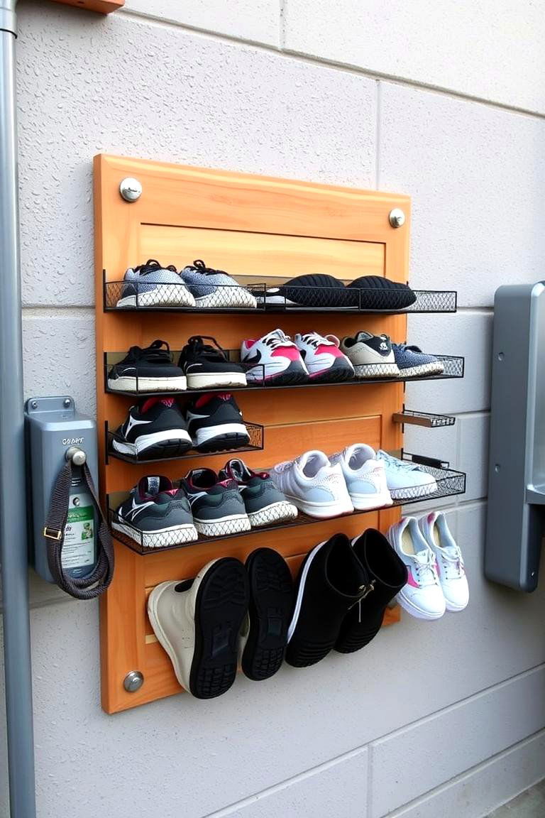 Wall Mounted Shoe Organizer - 24 Outdoor Shoe Storage Ideas