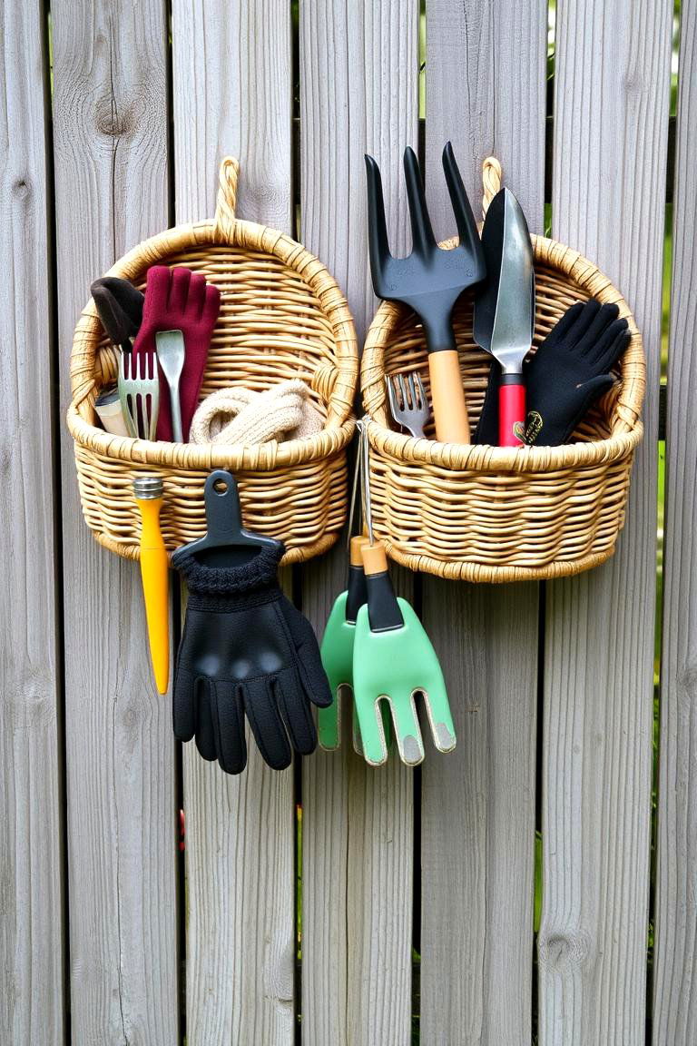 Wall Mounted Storage Baskets - 24 Outdoor Storage Ideas
