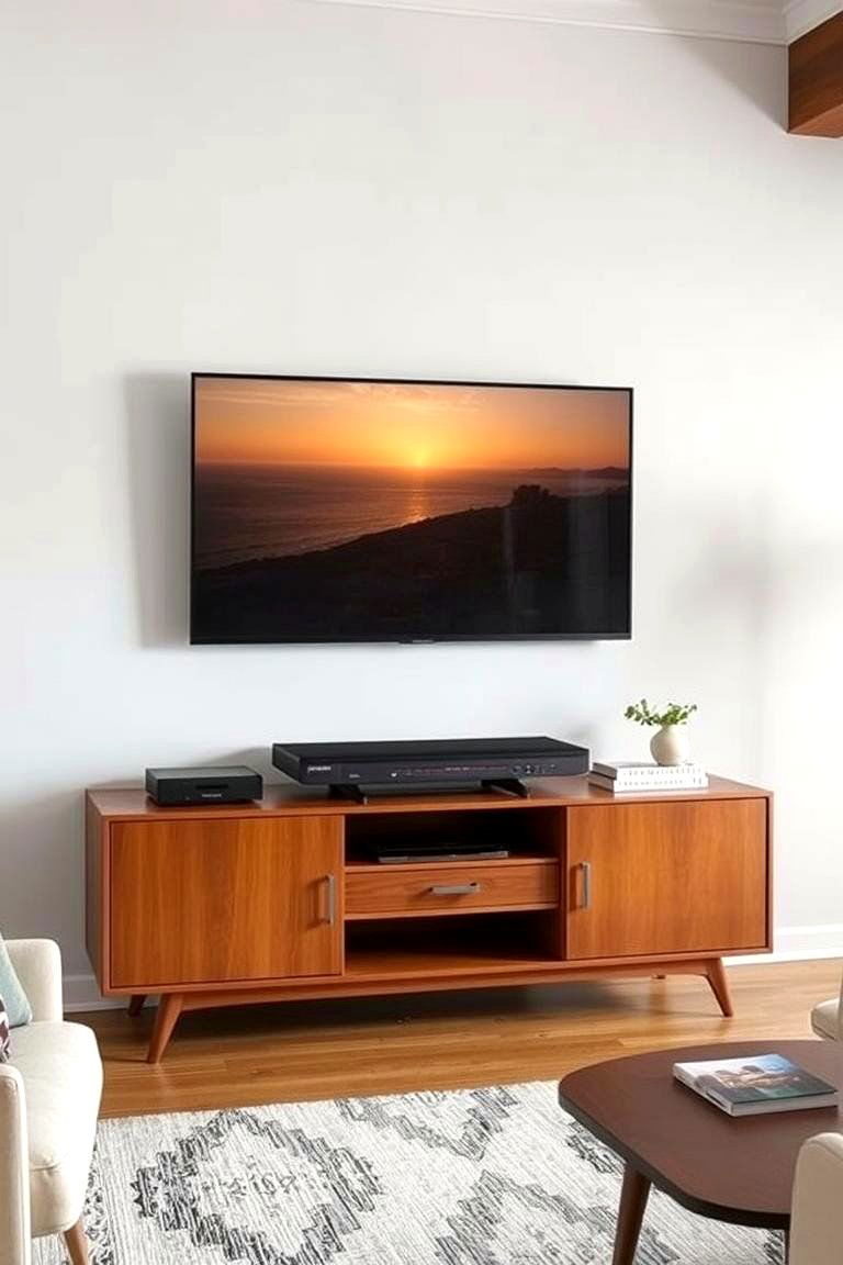 Wall Mounted TV and Media Consoles - 27 1950s Living Room Ideas