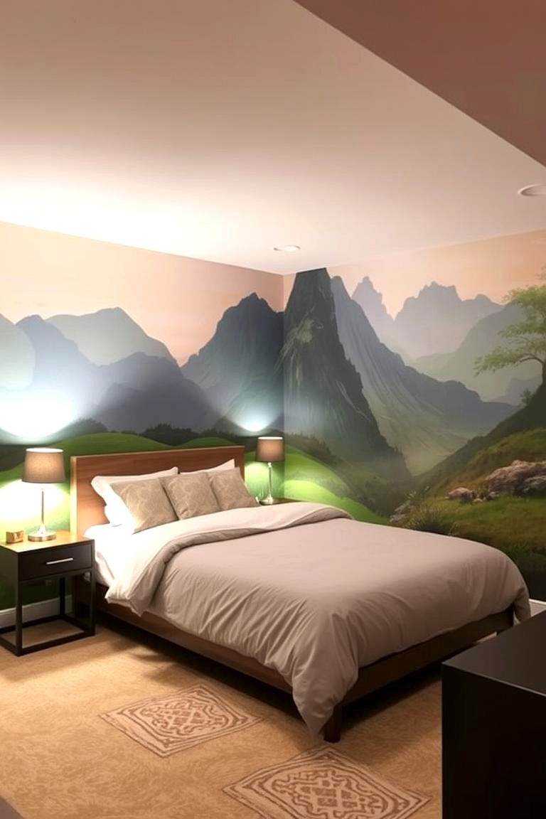 Wall Mural Basement Bedroom - 24 Basement Bedroom Ideas