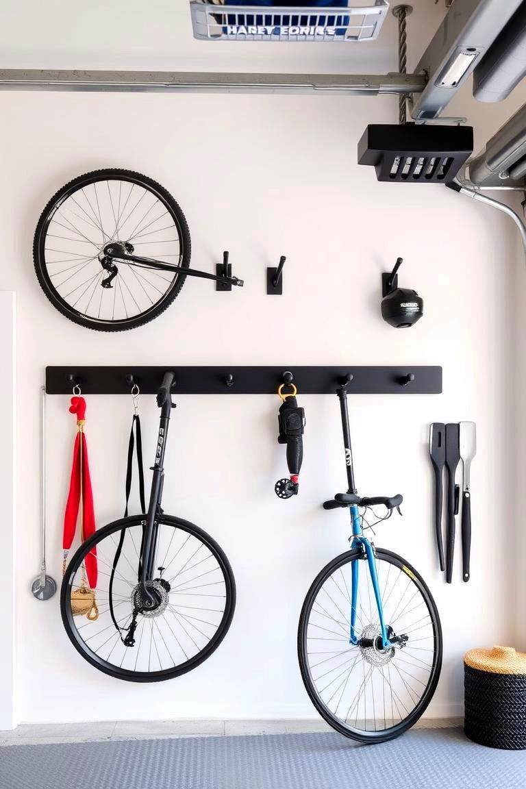 Wall mounted Bike and Tool Racks - 24 Garage Entryway Ideas