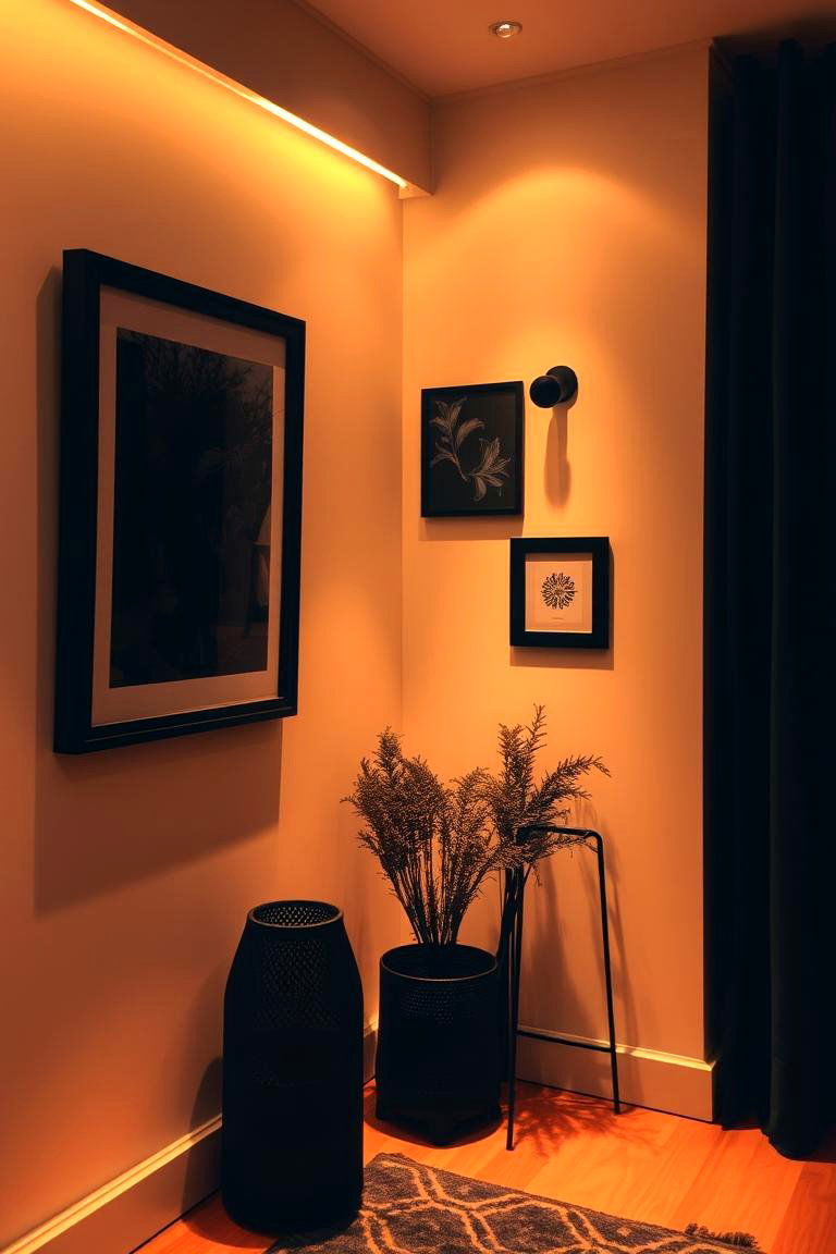 Warm Ambiance with Cream and Black Lighting - 24 Cream and Black Living Room Ideas