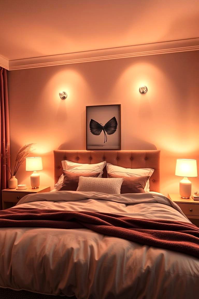 Warm Ambient Blush Lighting - 24 Blush Pink Bedroom Ideas