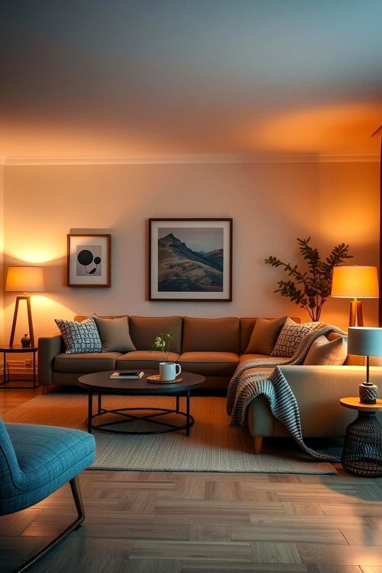 Warm Ambient Lighting - 24 Korean Living Room Ideas