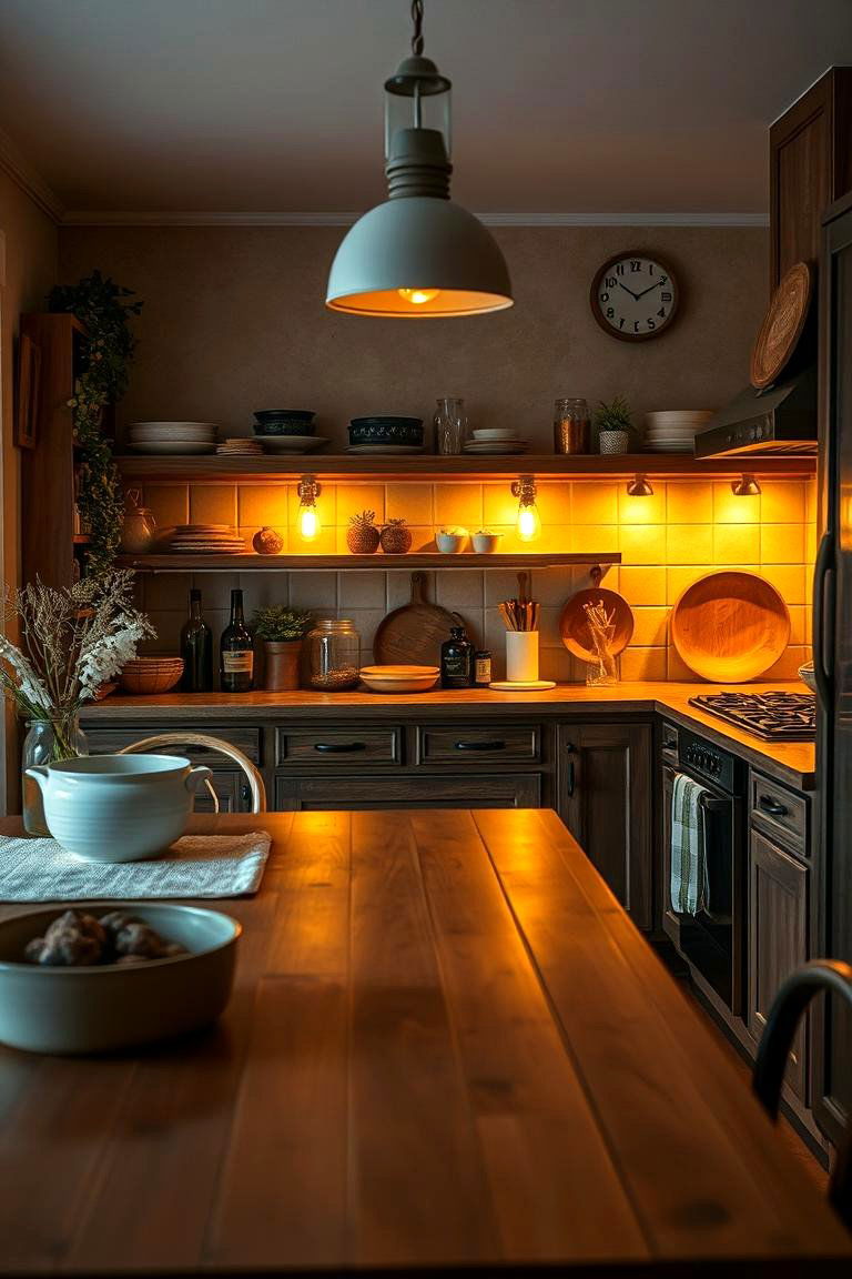 Warm Ambient Lighting - 24 Southwestern Kitchen Ideas