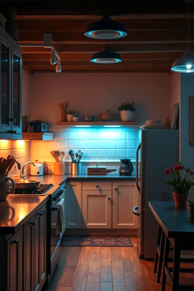 Warm Ambient Lighting - 24 Sunroom Kitchen Ideas