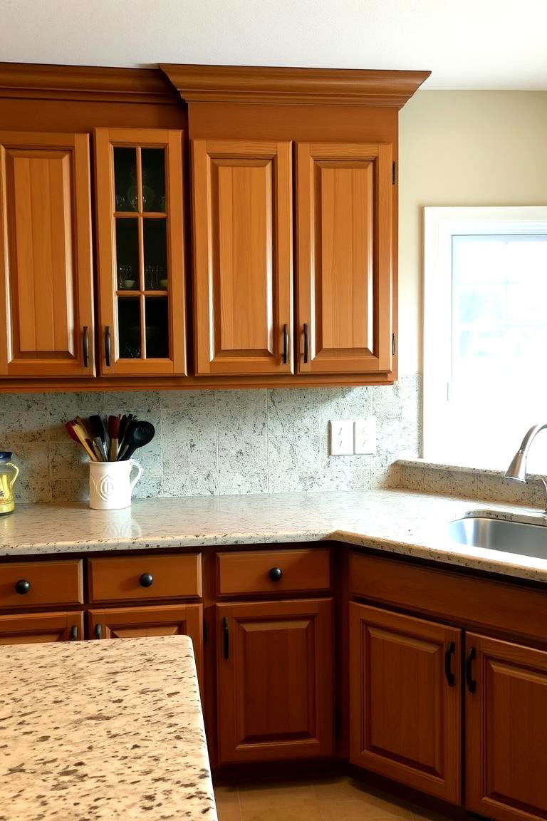 Warm Beige Granite - 24 what color countertops go with oak cabinets