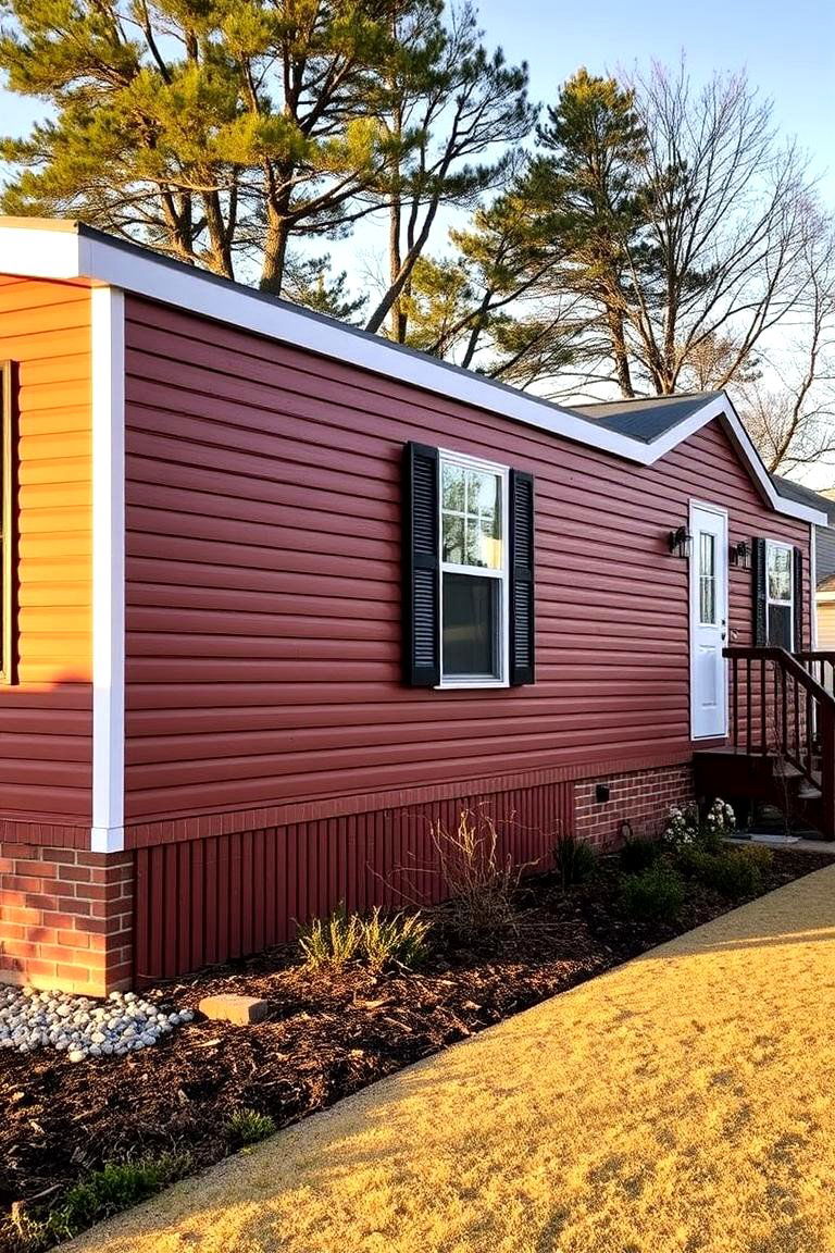 Warm Brick Veneer for Classic Elegance - 24 Mobile Home Siding Design Ideas