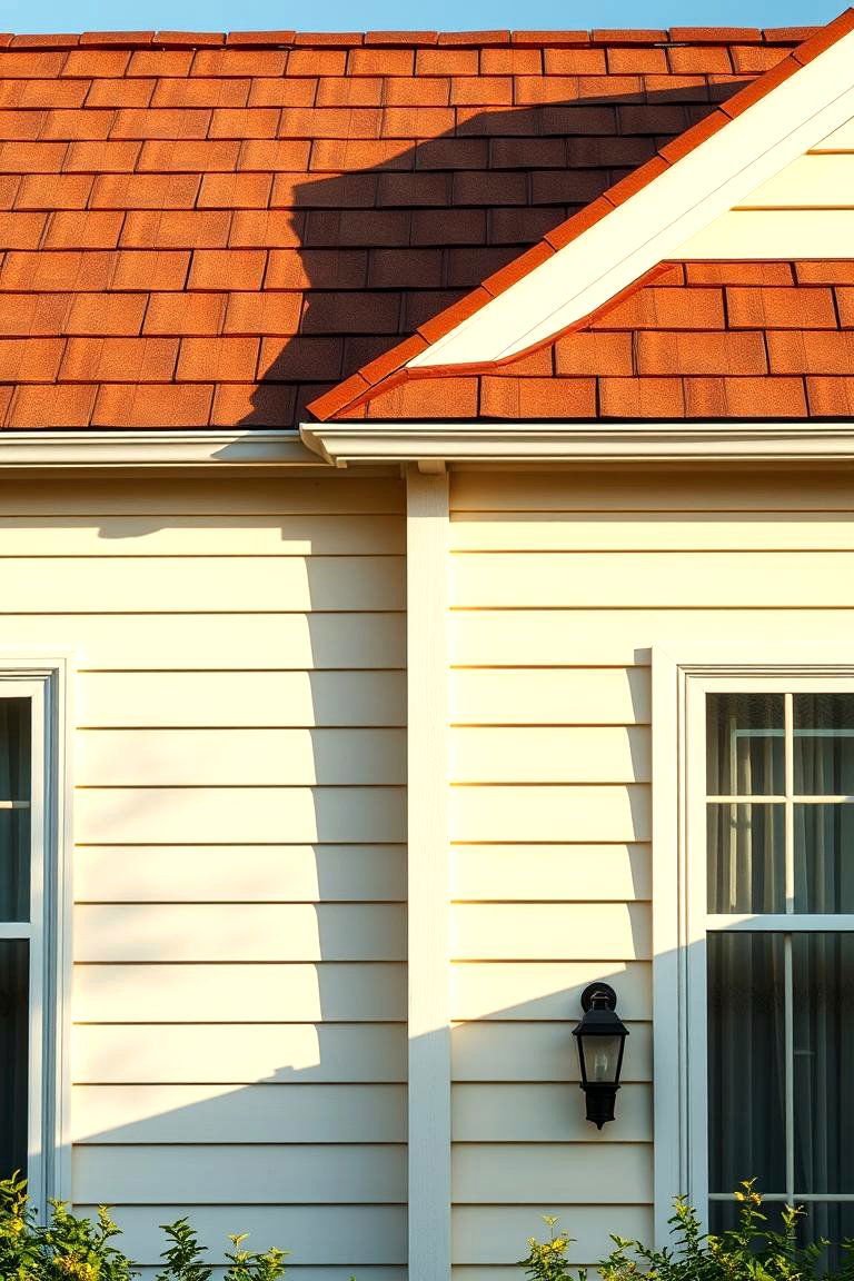Warm Brown Roof Complementing Cream Siding - 24 Cream and Brown House Exterior Ideas