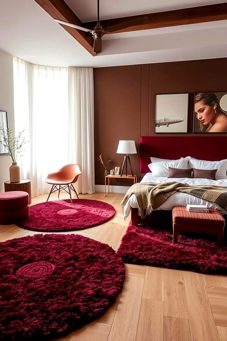 Warm Burgundy Rugs - 24 Burgundy Bedroom Ideas
