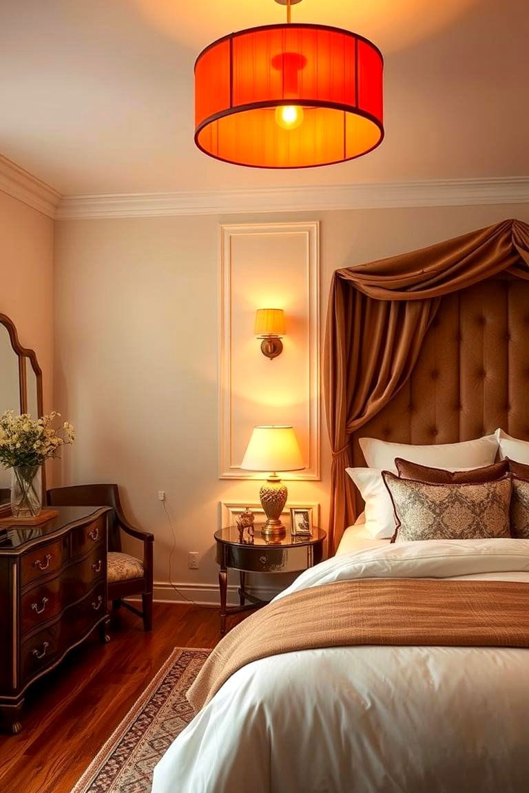 Warm Burnt Orange Lighting Ambiance - 24 Burnt Orange Bedroom Ideas