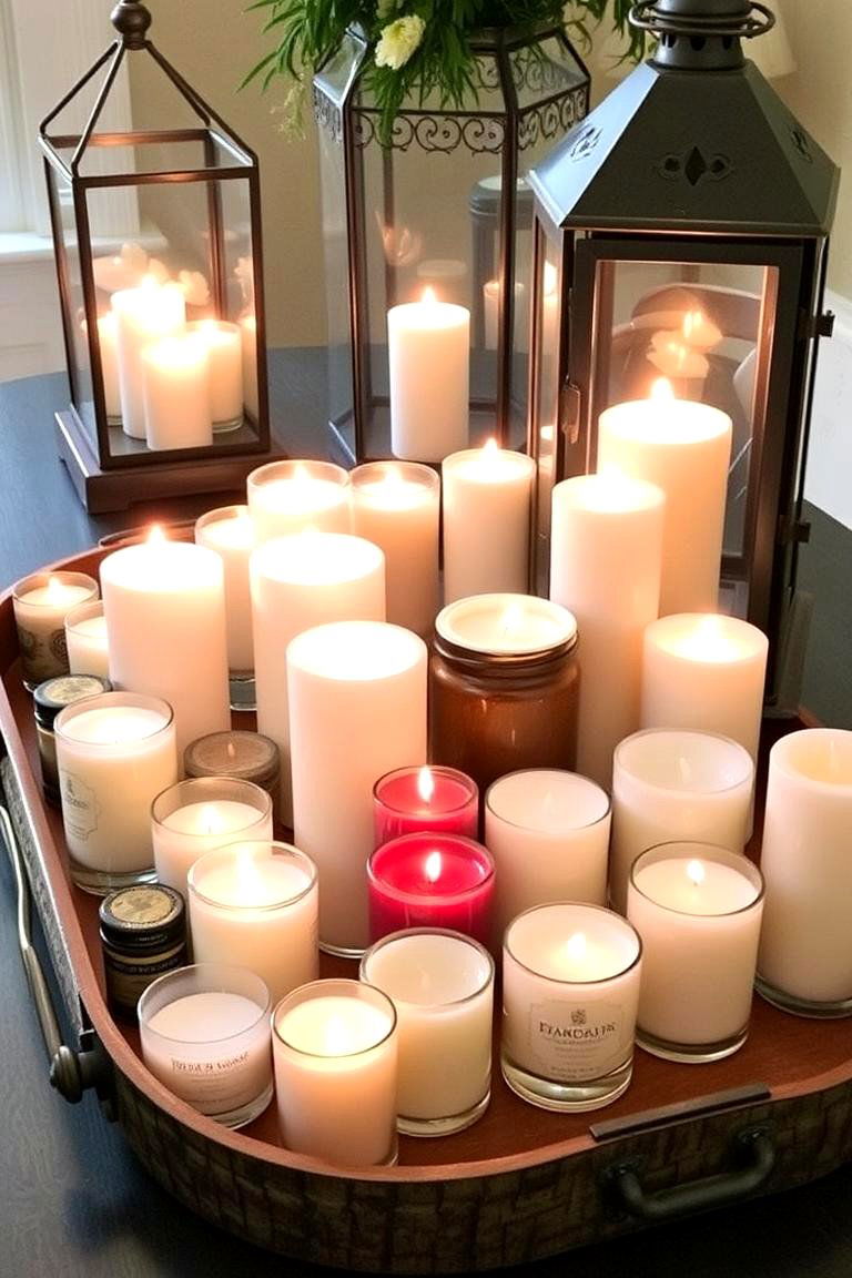 Warm Candle Display - 24 Friendsgiving Decor Ideas